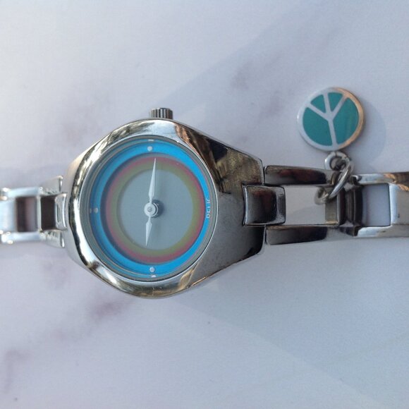 RELIC Woman\'s Quartz  Wrist Watch Pride & Peace Theme Flashing Digital Billboard